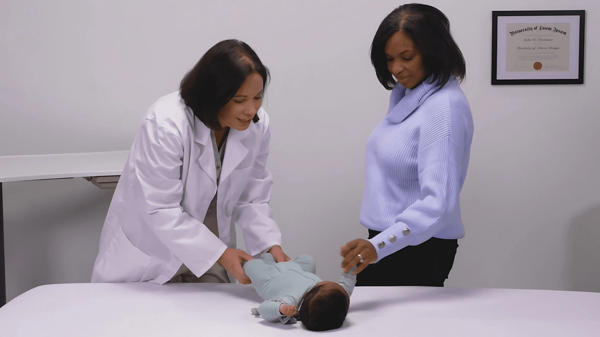 Mom with Doctor and Baby