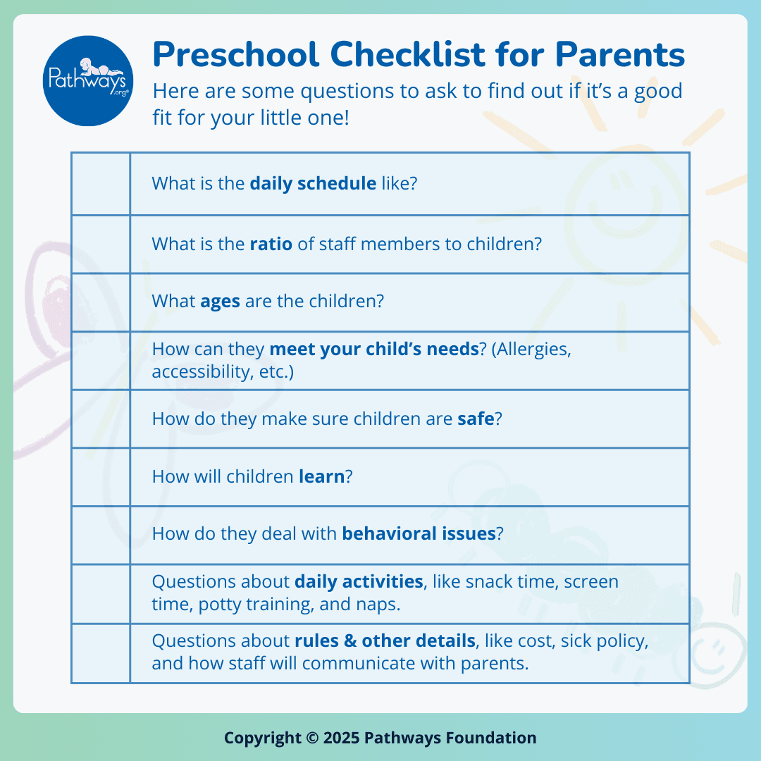 Preschool Checklist for Parents