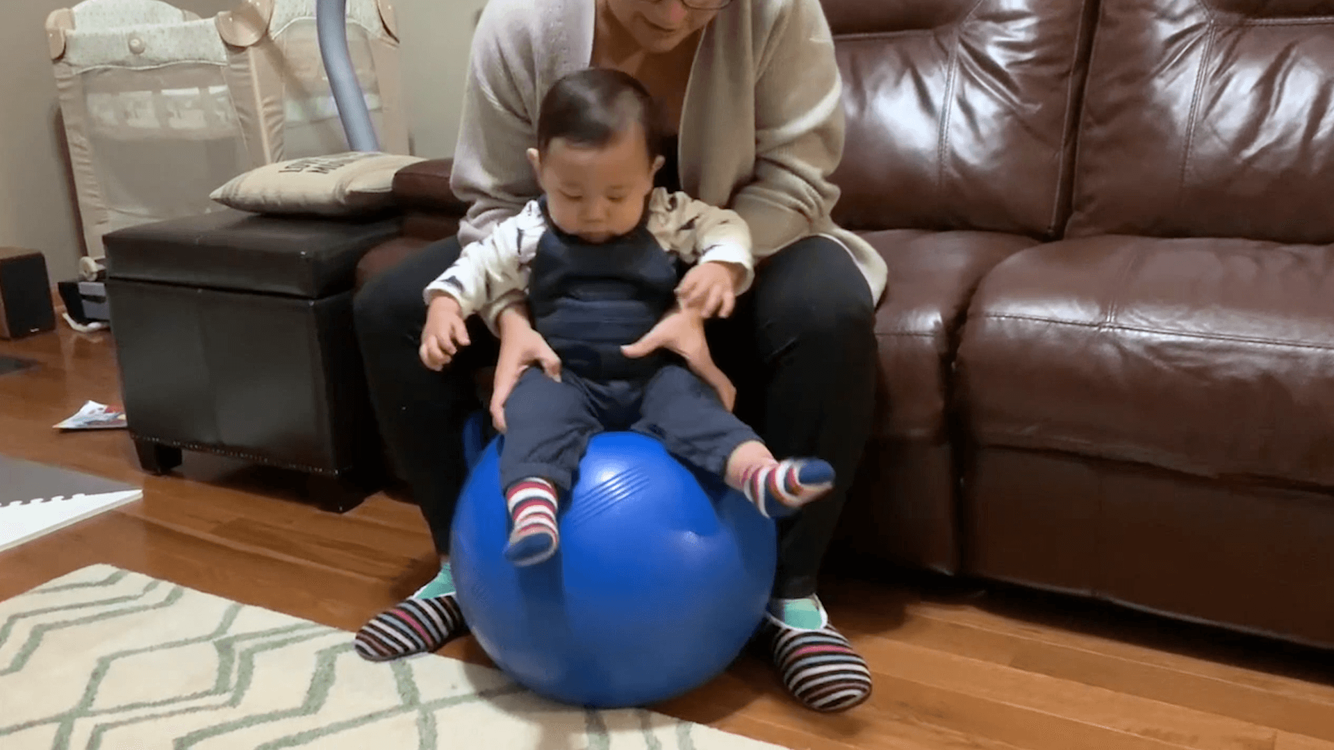 Sitting on Exercise Ball