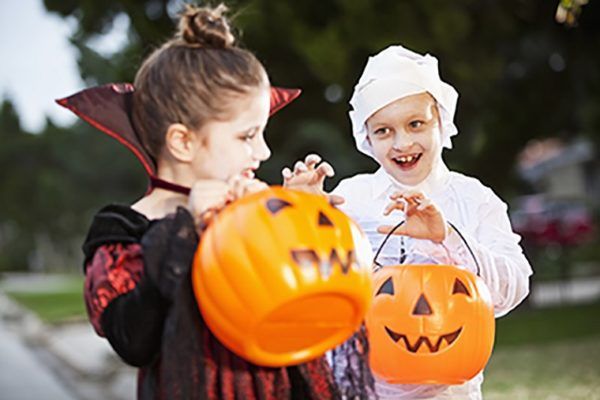 Children in halloween costumes