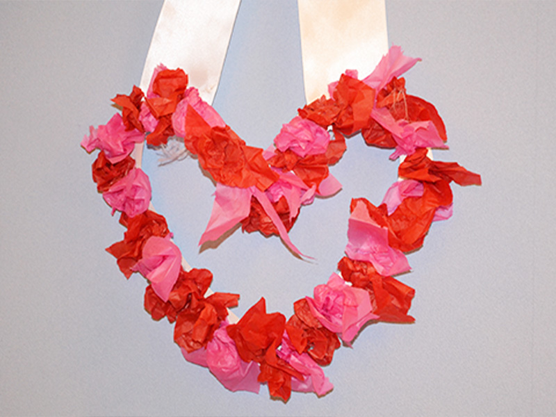 Valentine's Day Craft: Tissue Wreath - Hands On As We Grow®