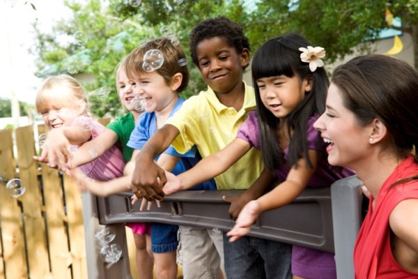 Bubbles are a fun outdoor toy for kids