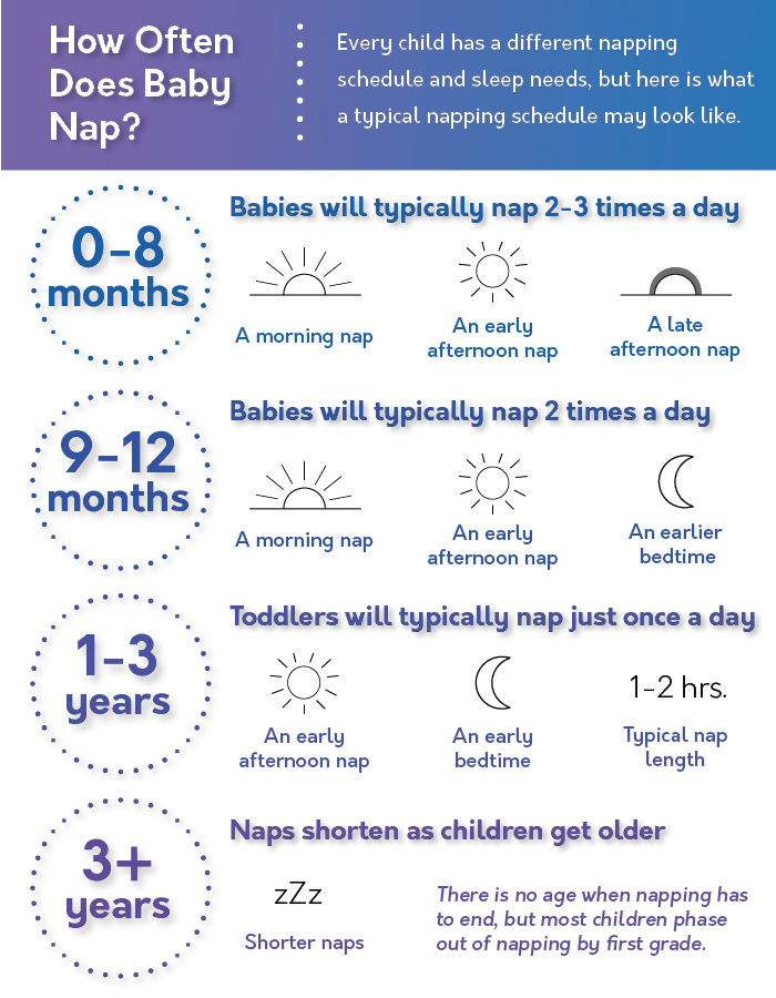 use this chart to understand typical nap time for babies by age