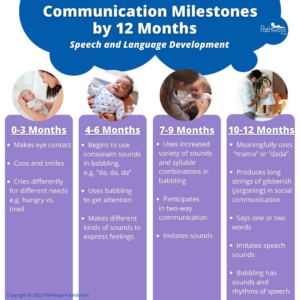Communication milestones in baby's first year.